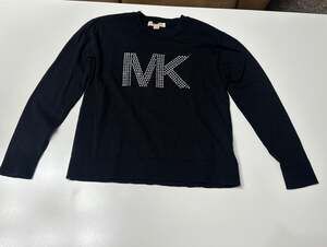 Michael Kors Black Long Sleeve Studded MK Logo Sweater Size Small